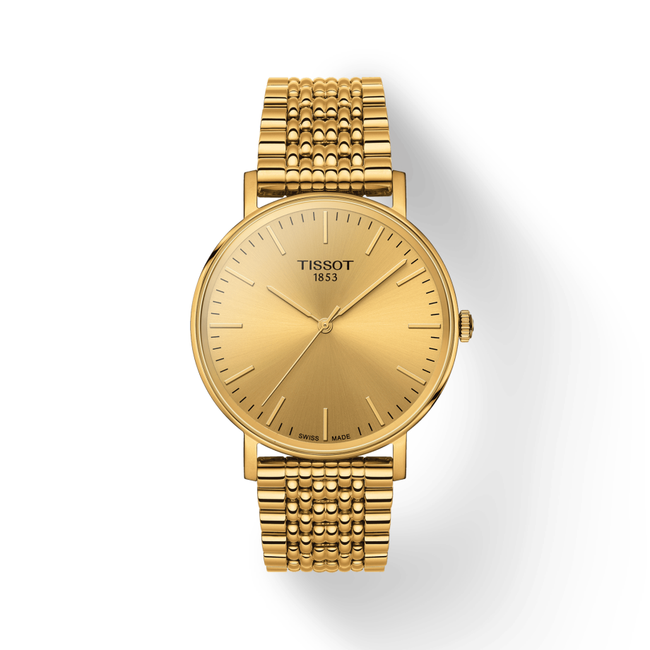 Tissot T Classic Everytime Medium Gold Dial Gold Mesh Bracelet Watch For Men - T109.410.33.021.00 Buy Now By Tissot