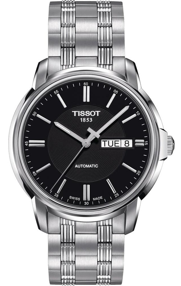 Tissot Automatics III Black Dial Silver Steel Strap Watch For Men - T065.430.11.051.00 Buy Now By Tissot