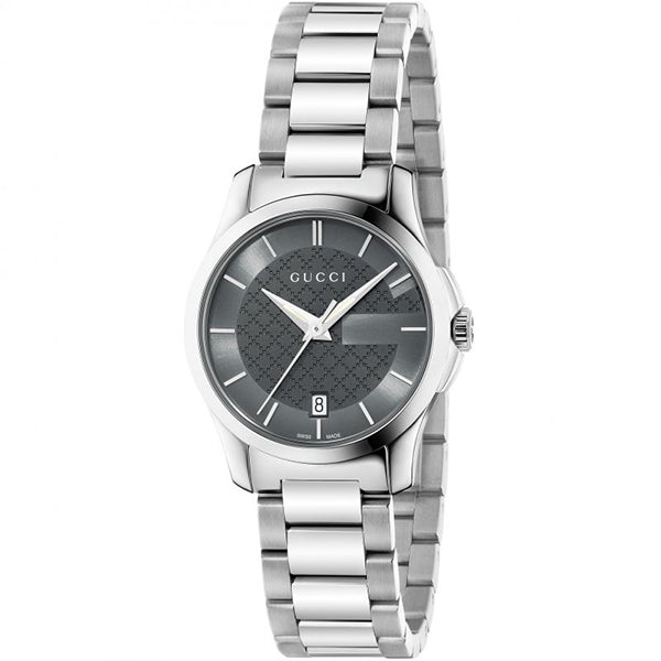 Gucci G Timeless Grey Dial Silver Steel Strap Watch For Women - YA126522 Buy Now By Gucci