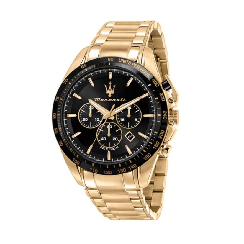 Maserati Traguardo Chronograph Black Dial Gold Steel Strap Watch For Men - R8873612041 Buy Now By Maserati