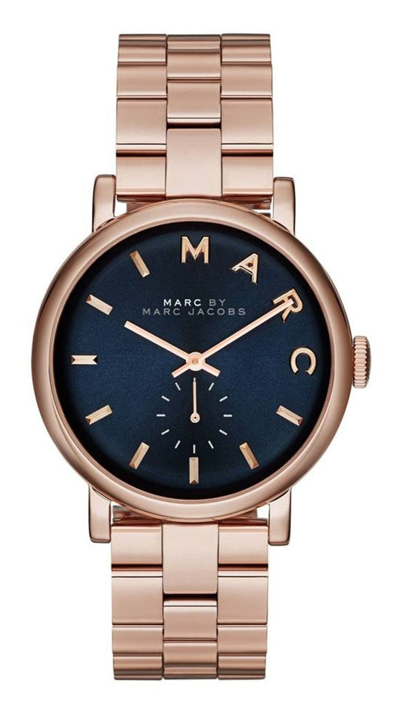 Marc Jacobs Baker Blue Dial Rose Gold Steel Strap Watch for Women - MBM3330 Buy Now By Marc Jacobs