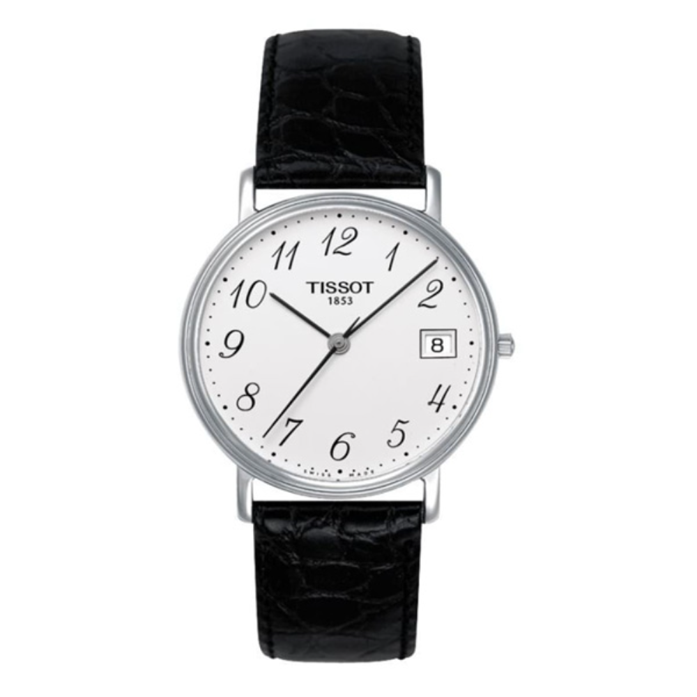 Tissot T Classic Desire White Dial Black Leather Strap Watch For Men - T52.1.421.12 Buy Now By Tissot