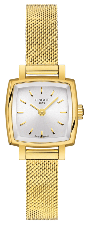 Tissot Lovely Square Silver Dial Gold Mesh Bracelet Watch For Women - T058.109.33.031.00 Buy Now By Tissot