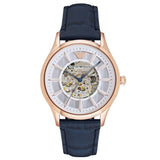 Emporio Armani Meccanico Automatic White Dial Blue Leather Strap Watch For Men - AR1947 Buy Now By Emporio Armani