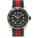 Gucci Dive Black Dial Red & Green Nylon Strap Watch For Men - YA136209 Buy Now By Gucci