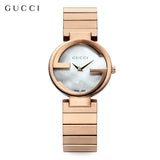 Gucci G Interlocking Mother of Pearl Dial Rose Gold Steel Strap Watch For Women - YA133515 Buy Now By Gucci