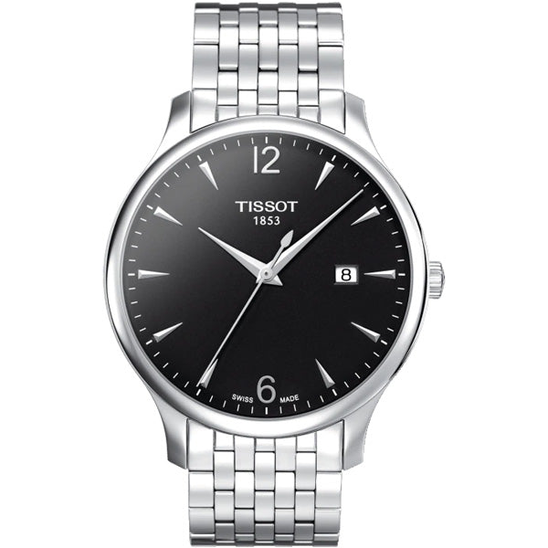 Tissot T Classic Tradition Black Dial Silver Steel Strap Watch For Men - T063.610.11.057.00 Buy Now By Tissot