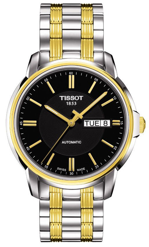 Tissot Automatics III Day Date Black Dial Two Tone Steel Strap Watch For Men - T065.430.22.051.00 Buy Now By Tissot