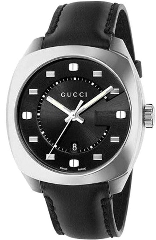 Gucci GG2570 Quartz Black Dial Black Leather Strap Watch For Men - YA142307 Buy Now By Gucci