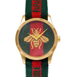 Gucci Le Marche des Merveilles Green & Red Dial Green & Red NATO Strap Unisex Watch - YA126487 Buy Now By Gucci