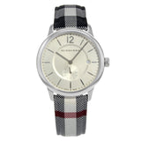 Burberry The Classic Horseferry Silver Dial Black Leather Strap Watch for Men - BU10002 Buy Now By Burberry