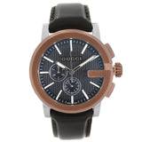 Gucci G Chrono Black Dial Brown Leather Strap Watch For Men - YA101202 Buy Now By Gucci