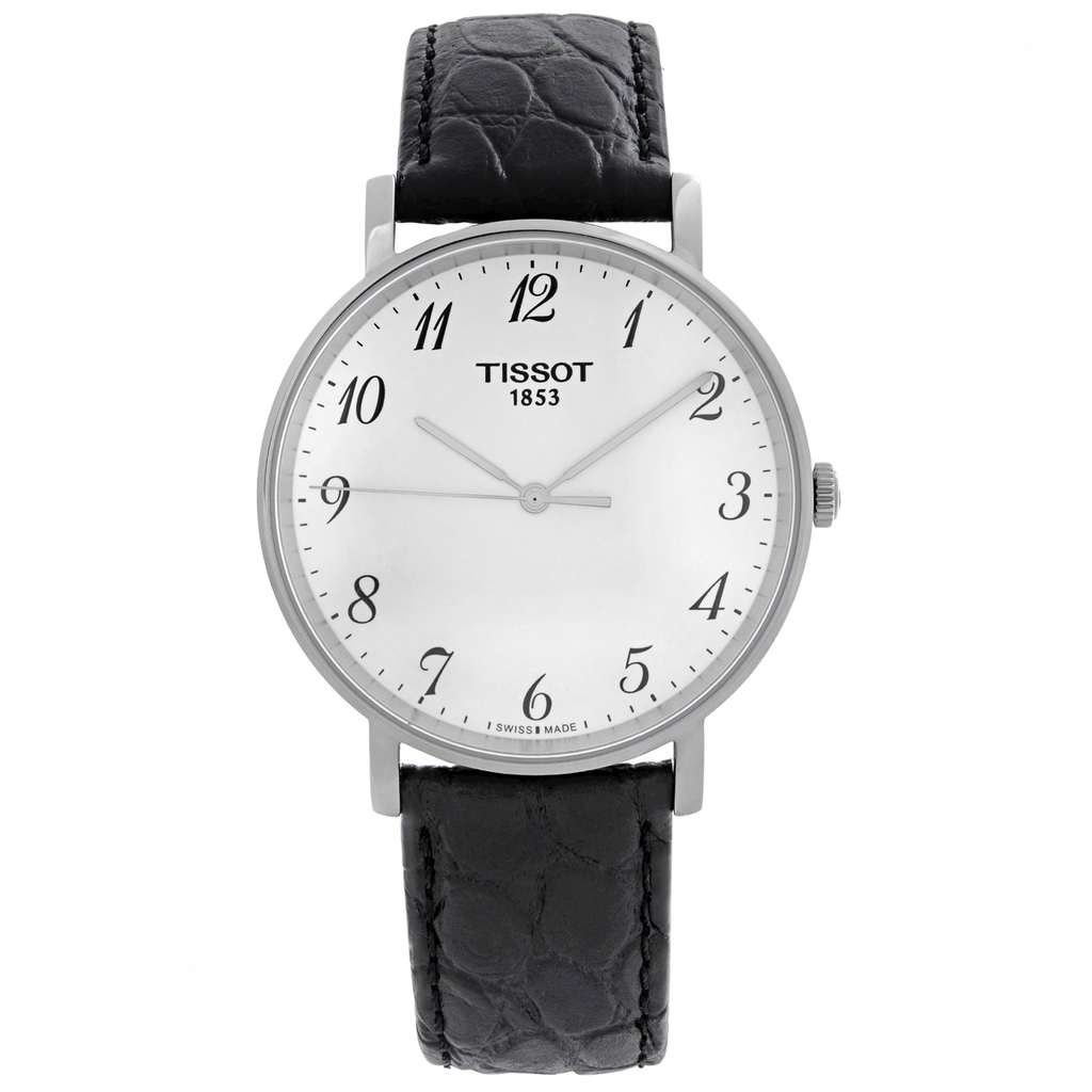 Tissot Everytime Desire Medium White Dial Black Leather Strap Watch For Men - T109.410.16.032.00 Buy Now By Tissot