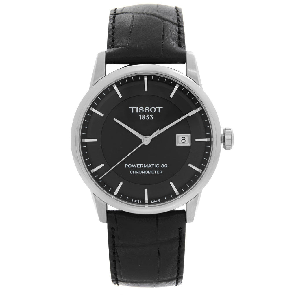 Tissot T Classic Luxury Powermatic 80 Black Dial Black Leather Strap Watch For Men - T086.408.16.051.00 Buy Now By Tissot
