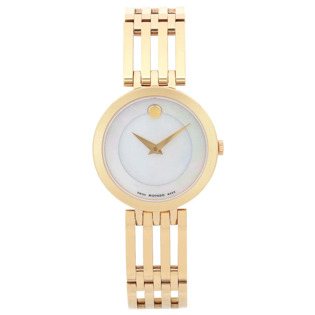 Movado Esperanza 28mm Mother of Pearl Dial Gold Steel Strap Watch For Women - 0607054 Buy Now By Movado