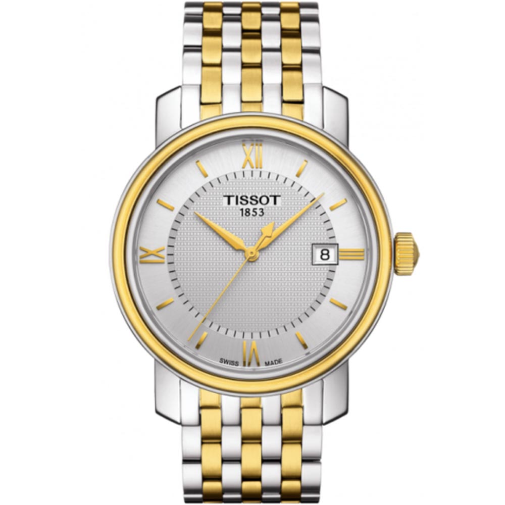 Tissot T Classic Bridgeport Silver Dial Two Tone Mesh Bracelet Watch For Men - T097.410.22.038.00 Buy Now By Tissot