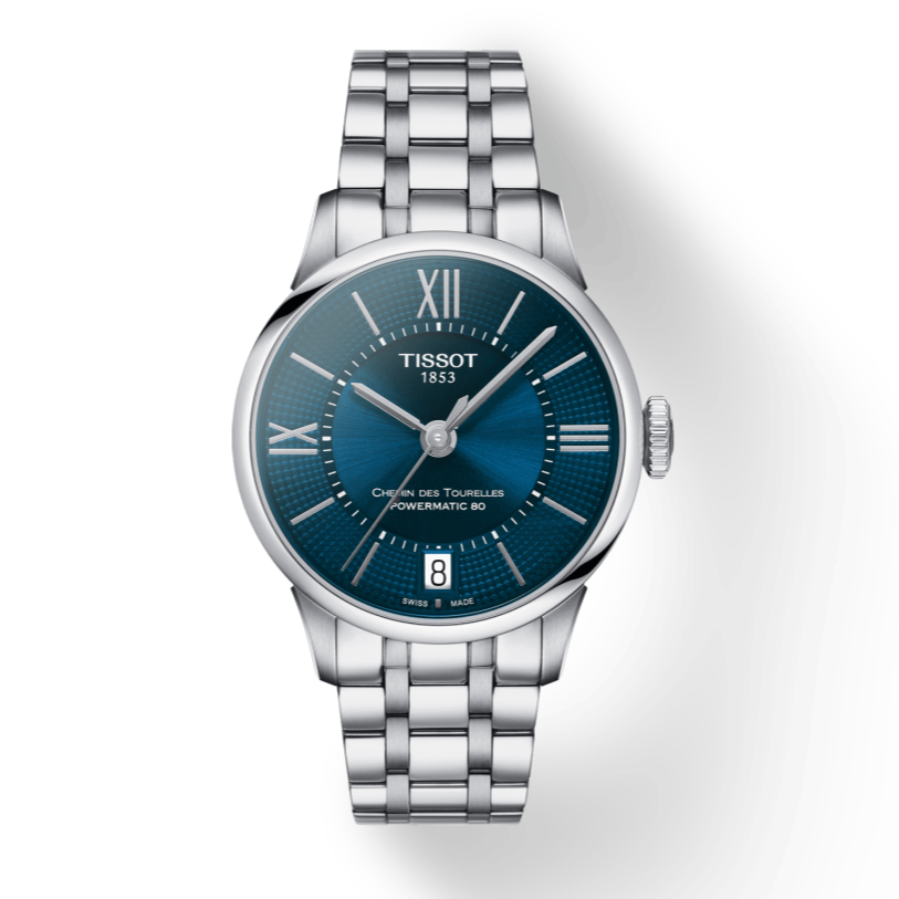 Tissot Chemin Des Tourelles Powermatic 80 Lady Blue Dial Silver Steel Strap Watch For Women - T099.207.11.048.00 Buy Now By Tissot