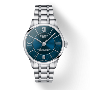 Tissot Chemin Des Tourelles Powermatic 80 Lady Blue Dial Silver Steel Strap Watch For Women - T099.207.11.048.00 Buy Now By Tissot