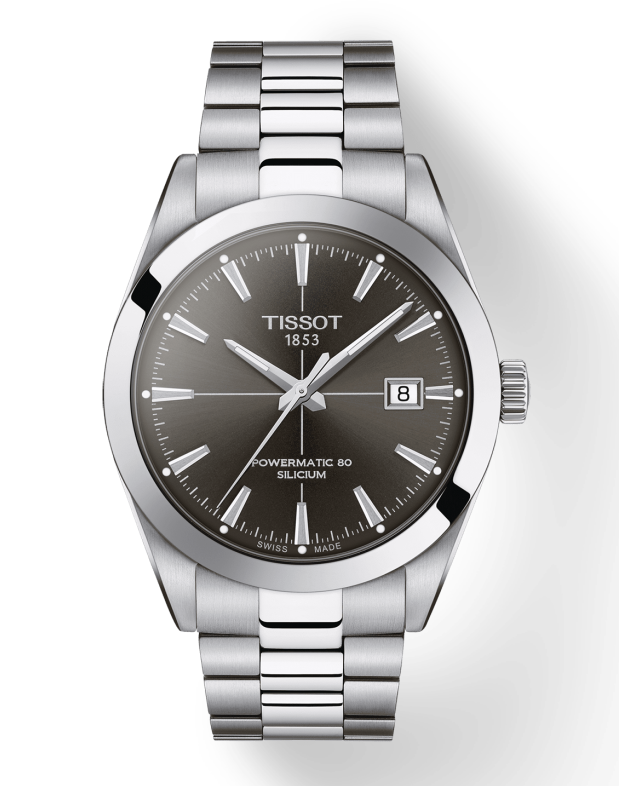 Tissot Gentleman Powermatic 80 Silicium Black Dial Silver Steel Strap Watch For Men - T127.407.11.061.01 Buy Now By Tissot