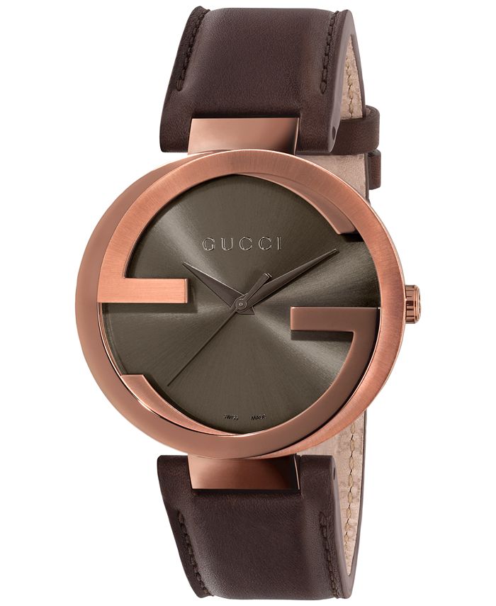 Gucci Interlocking Iconic Brown Dial Brown Leather Strap Watch For Women - YA133207 Buy Now By Gucci