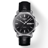 Tissot Automatics III Day Date Black Dial Black Leather Strap Watch For Men - T065.430.16.051.00 Buy Now By Tissot