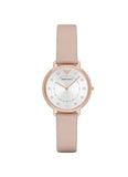Emporio Armani Kappa Rose Gold & White Dial Beige Nude Leather Strap Watch For Women - AR2510 Buy Now By Emporio Armani