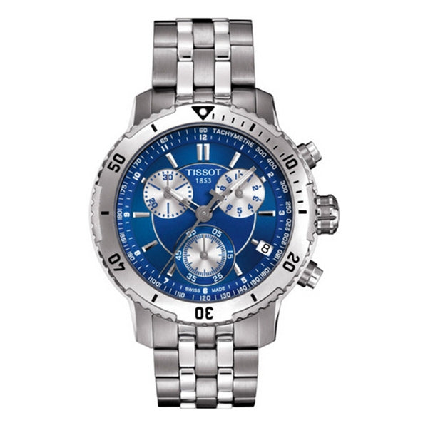 Tissot T Sport PRS 200 Chronograph Blue Dial Silver Steel Strap Watch For Men - T067.417.11.041.00 Buy Now By Tissot
