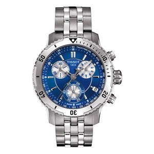 Tissot T Sport PRS 200 Chronograph Blue Dial Silver Steel Strap Watch For Men - T067.417.11.041.00 Buy Now By Tissot