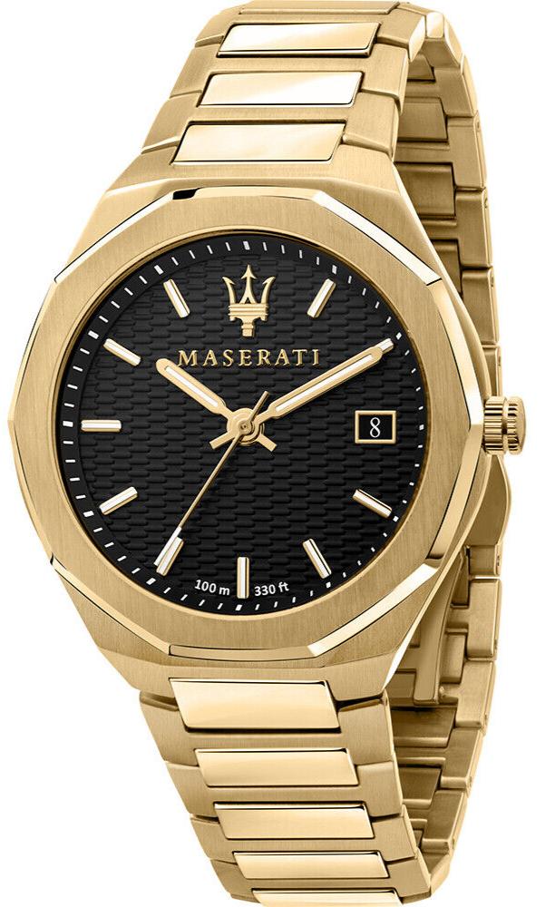 Maserati Stile Black Dial Gold Steel Strap Watch For Men - R8853142004 Buy Now By Maserati