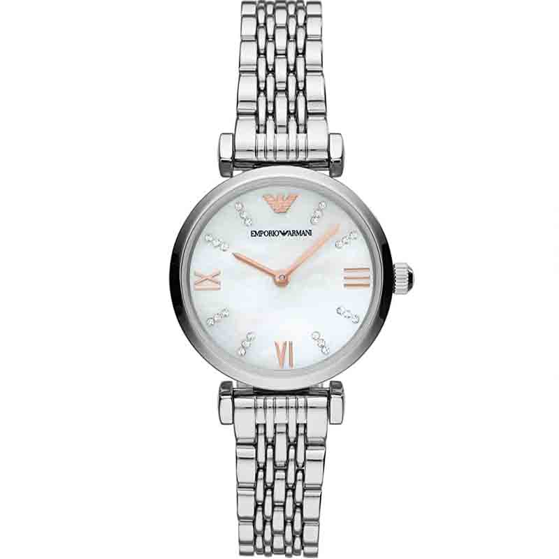 Emporio Armani Donna Mother of Pearl Dial Silver Steel Strap Watch For Women - AR11204 Buy Now By Emporio Armani
