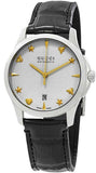 Gucci G Timeless Automatic Silver Dial Black Leather Strap Unisex Watch - YA126468 Buy Now By Gucci
