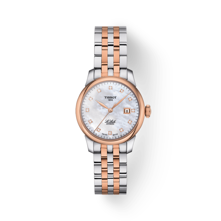 Tissot Le Locle Automatic Diamonds Mother of Pearl White Dial Two Tone Steel Strap Watch For Women - T006.207.22.116.00 Buy Now By Tissot