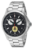 Gucci G-Timeless Chronograph Black Dial Silver Steel Strap Watch For Men - YA126267 Buy Now By Gucci