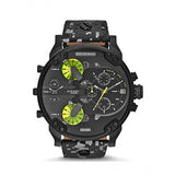 Diesel Big Daddy Chronograph Black Dial Black Leather Strap Watch For Men - DZ7311 Buy Now By Diesel
