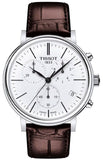 Tissot Carson Premium Chronograph White Dial Brown Leather Strap Watch For Men - T122.417.16.011.00 Buy Now By Tissot