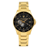 Maserati SFIDA Black Dial Yellow Gold Toned Watch For Men - R8823140003 Buy Now By Maserati