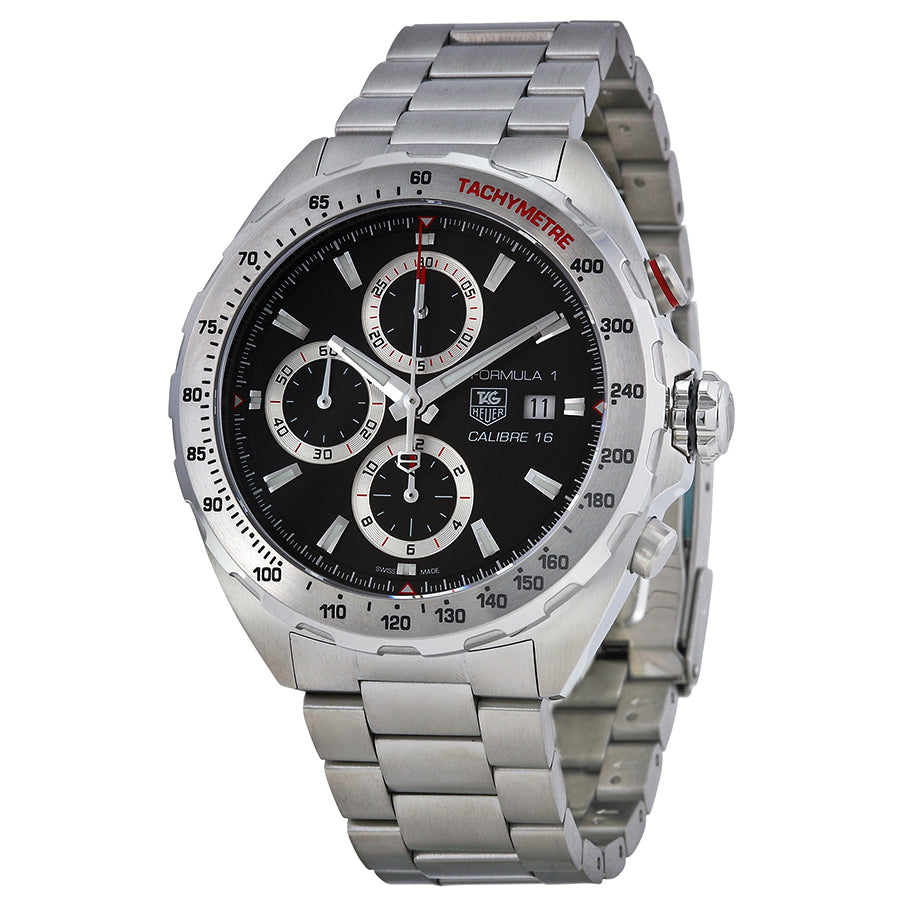 Tag Heuer Formula 1 Calibre 16 Automatic Chronograph Black Dial Silver Steel Strap Watch for Men - CAZ2010.BA0876 Buy Now By Tag Heuer