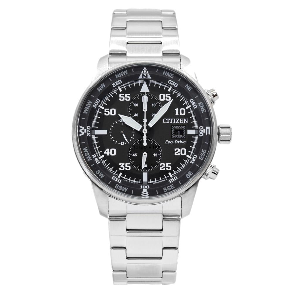Citizen Eco Drive Chronograph Black Dial Silver Steel Strap Watch For Men - CA0690-88E Buy Now By Citizen