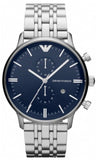 Emporio Armani Gianni Chronograph Blue Dial Silver Steel Strap Watch For Men - AR1648 Buy Now By Emporio Armani