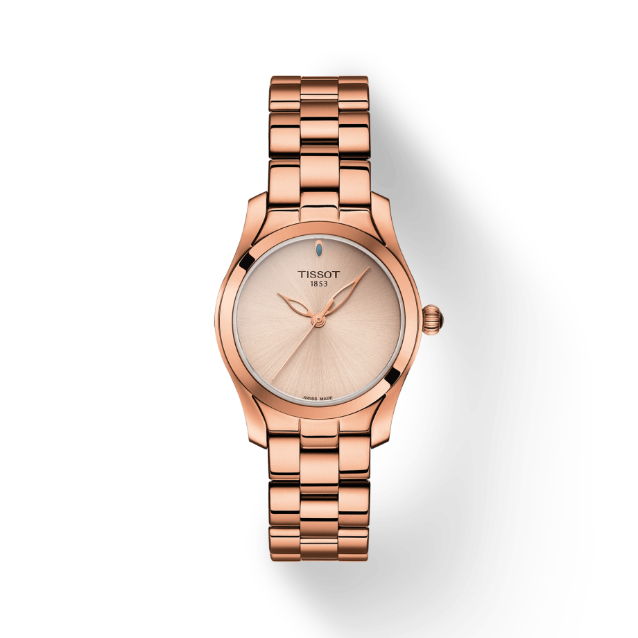 Tissot T Wave Cream Dial Rose Gold Steel Strap Watch For Women - T112.210.33.451.00 Buy Now By Tissot