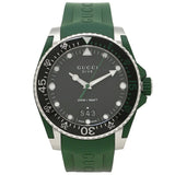 Gucci Dive Black Dial Green Rubber Strap Watch For Men - YA136310 Buy Now By Gucci