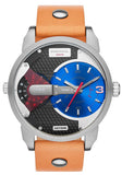 Diesel Mini Daddy Blue & Black Dial Brown Leather Strap Watch For Men - DZ7308 Buy Now By Diesel