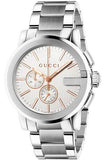 Gucci G Chrono Chronograph Silver Dial Silver Steel Strap Watch For Men - YA101201 Buy Now By Gucci
