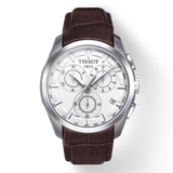 Tissot Couturier Chronograph White Dial Brown Leather Strap Watch For Men - T035.617.16.031.00 Buy Now By Tissot