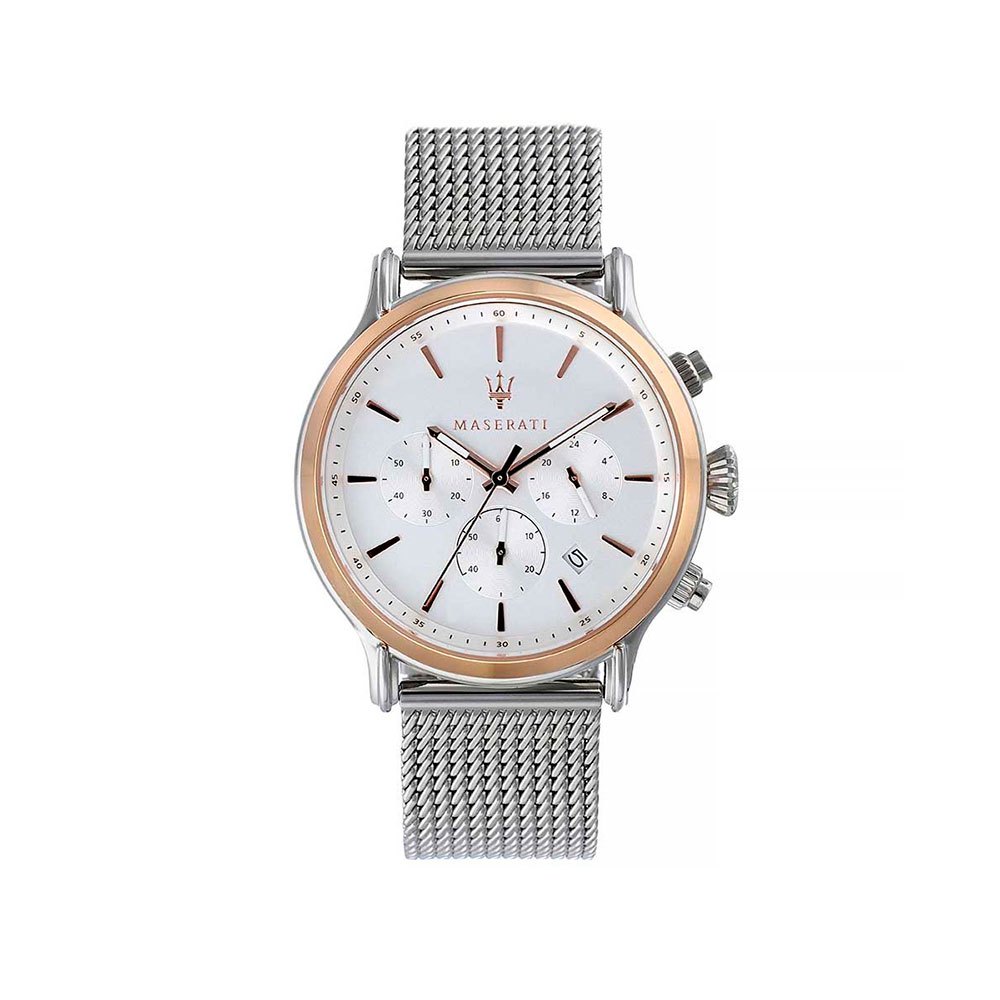 Maserati Epoca White Dial Chronograph Silver Mesh Bracelet Watch For Men - R8873618009 Buy Now By Maserati
