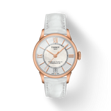 Tissot Chemin Des Tourelles Powermatic 80 Lady Silver Dial White Leather Strap Watch For Women - T099.207.36.118.00 Buy Now By Tissot
