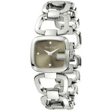 Gucci G Gucci Brown Dial Silver Steel Strap Watch For Women - YA125503 Buy Now By Gucci