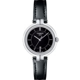 Tissot T Lady Flamingo Black Dial Black Leather Strap Watch For Women - T094.210.16.051.00 Buy Now By Tissot