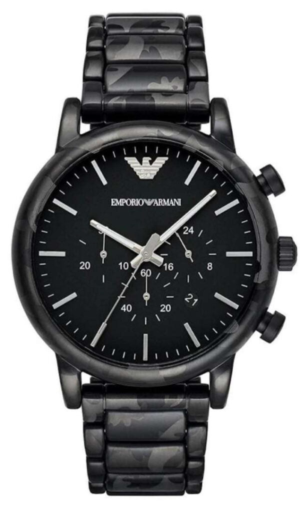 Emporio Armani Luigi Chronograph Black Dial Black Steep Strap Watch For Men - AR11045 Buy Now By Emporio Armani
