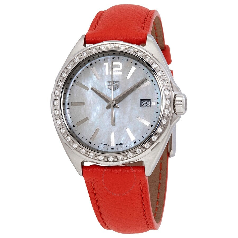 Tag Heuer Formula 1 Quartz Diamonds Mother of Pearl Dial Orange Leather Strap Watch for Women - WBJ131A.FC8250 Buy Now By Tag Heuer